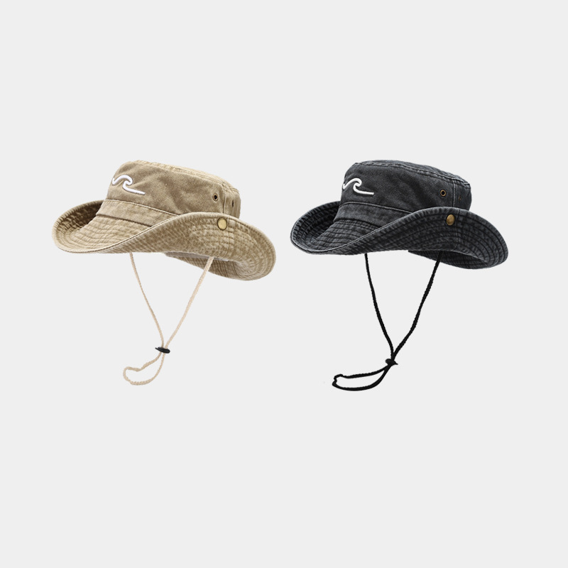 Bucket Hat Embroidered - ปักรูปแบบหมวกผู้หญิงหมวกชาวประมงหมวกท่องเที่ยวกลางแจ้งปานามาหมวกตกปลาล่าสัตว์หมวกป้องกันแสงแดดหมวกผู้ชาย