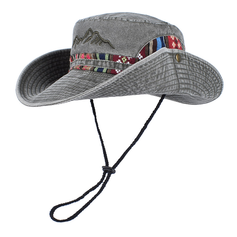 Bucket Hat Embroidered - หมวกบักเก็ตปานามาฤดูร้อนสำหรับผู้ชายและผู้หญิง ปี 2026 หมวกปักลาย หมวกปีกกว้างสำหรับกิจกรรมกลางแจ้ง หมวกกันแดดชายหาด