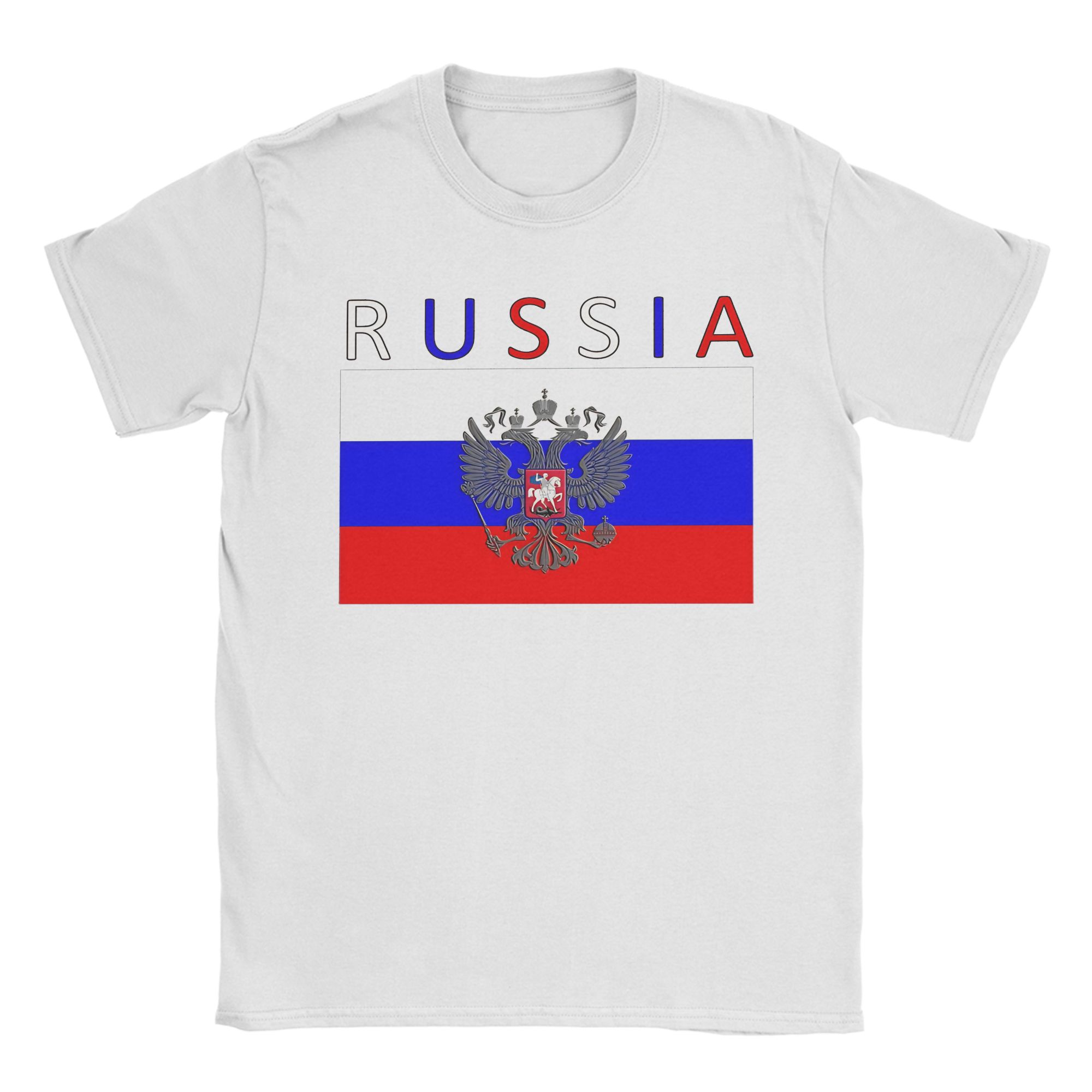 Street Fashion Russia - เสื้อยืดลายธงชาติรัสเซีย เสื้อยืดแฟชั่น แขนสั้น สไตล์สตรีท เสื้อยืดฤดูร้อน ผ้าฝ้าย
