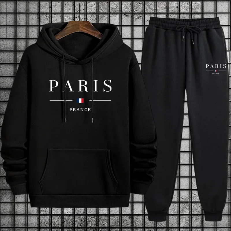 Street Fashion Paris 2025 - ชุดวอร์มสไตล์สตรีทสำหรับผู้ชาย ฤดูใบไม้ร่วง-ฤดูหนาว 2025 แฟชั่นปารีสล่าสุด เสื้อฮู้ดโอเวอร์ไซส์และกางเกงวอร์มทรงหลวม สไตล์ฮิปฮอปแนวเมือง