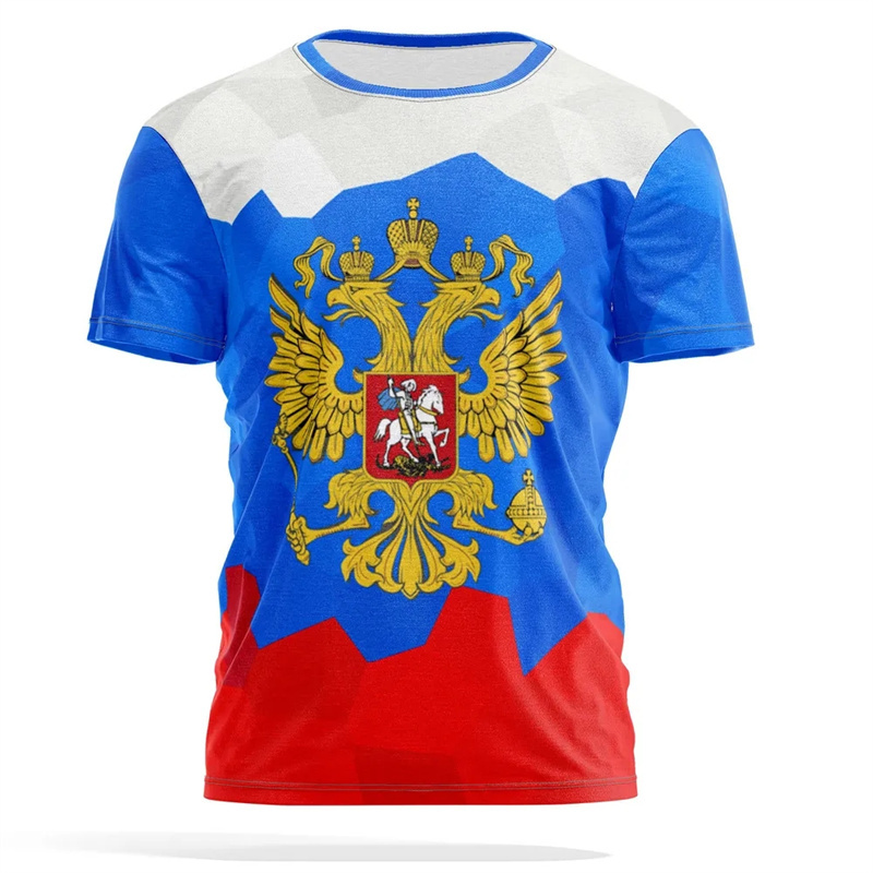 Street Fashion Russia - สัญลักษณ์แห่งชาติรัสเซียพิมพ์เสื้อยืดผู้ชายผู้หญิง Pride Street แฟชั่นรอบคอ Tee เสื้อรัสเซีย