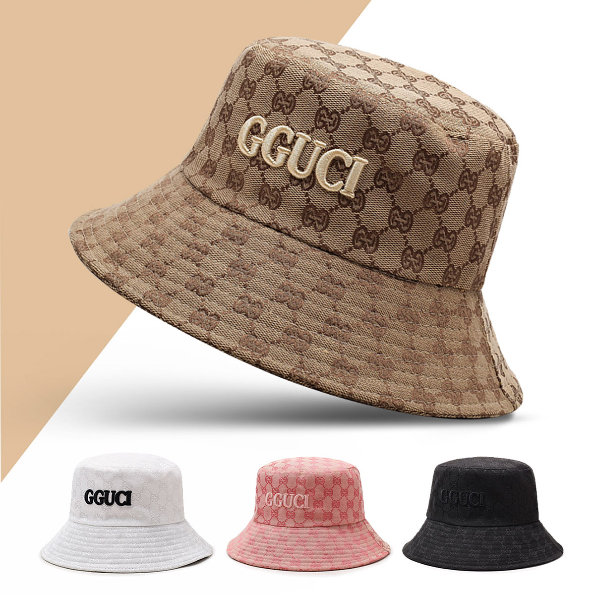 Bucket Hat Embroidered - Unisex สีดําและสีขาวปักตัวอักษรส่วนบุคคลหมวกชาวประมงหมวกหมวกพักผ่อนกลางแจ้งหมวกป้องกันแสงแดด