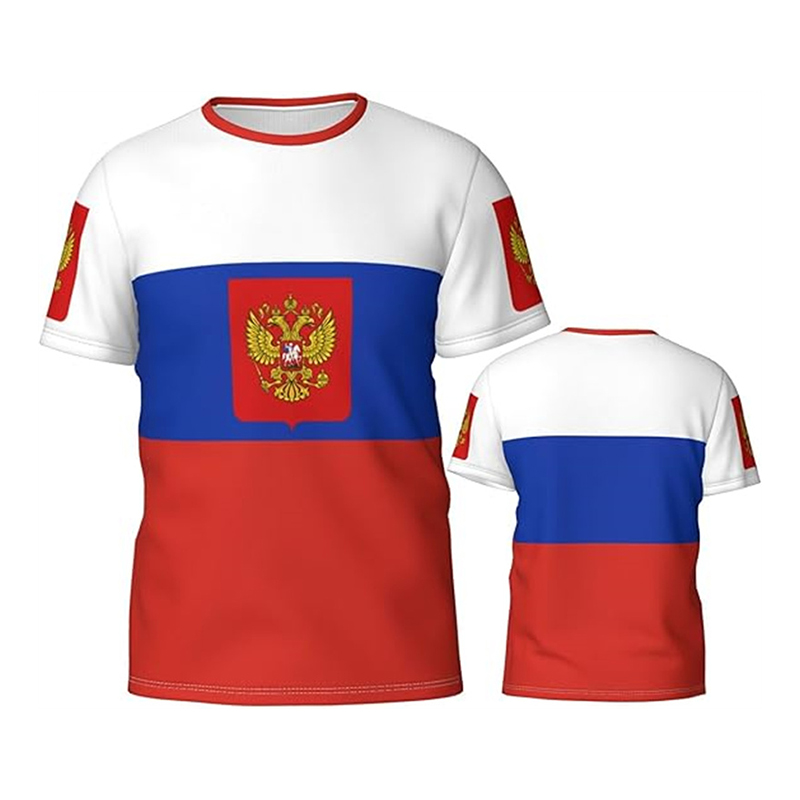 Street Fashion Russia - ธงรัสเซีย 3D พิมพ์เสื้อยืดสําหรับชายสไตล์พื้นฐานเรียบง่าย Street แขนสั้นเสื้อ T
