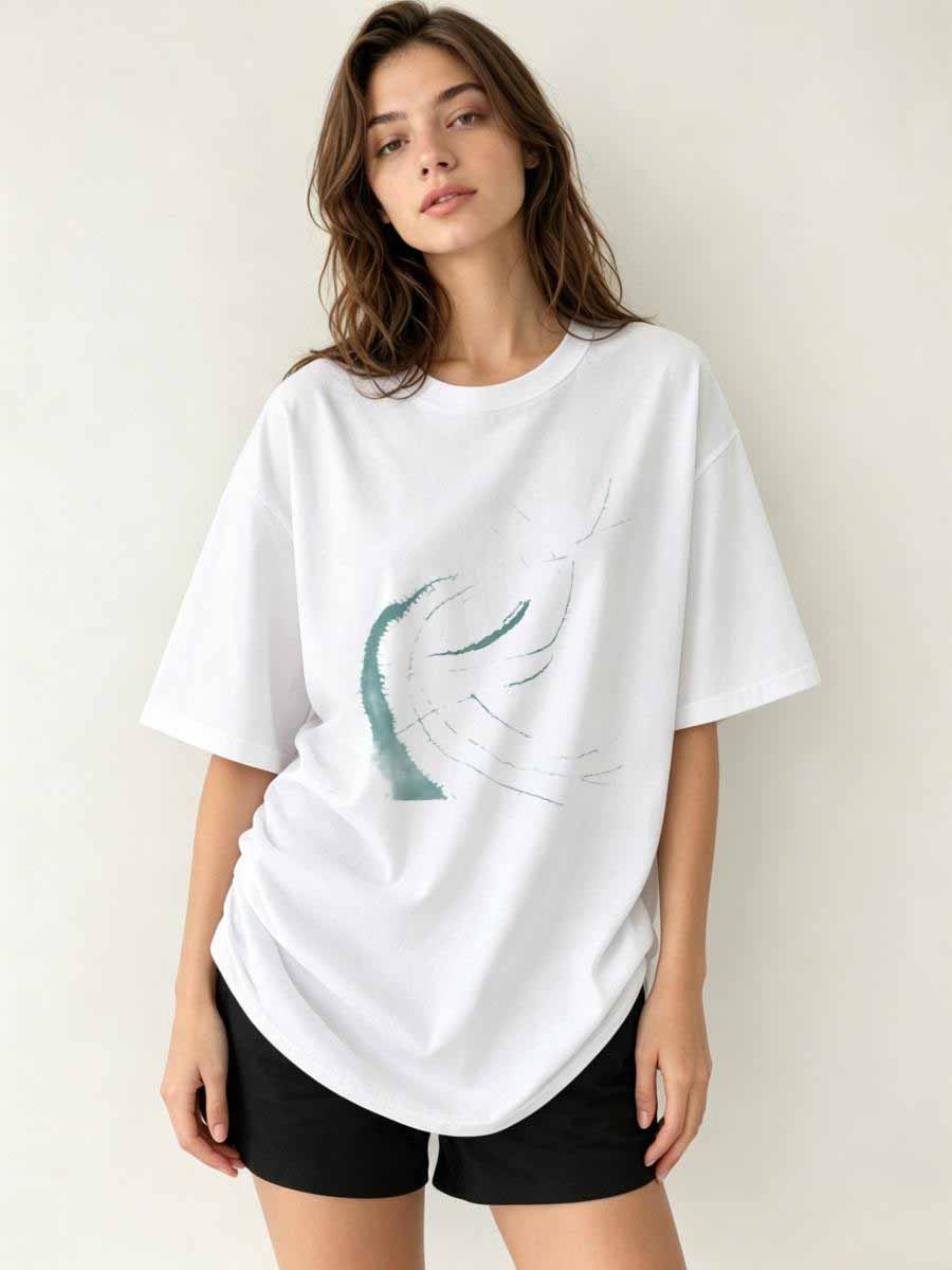 เสื้อยืดสตรีทช็อตผู้หญิงผ้าฝ้า - Urban Street Fashion Photography บทวิจารณ์และราคา