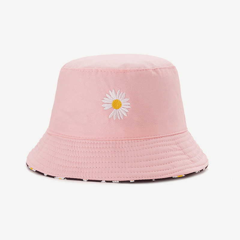 หมวกแก๊ปปีกสองด้านลายดอกเดซี่ส - Bucket Hat Embroidered บทวิจารณ์และราคา