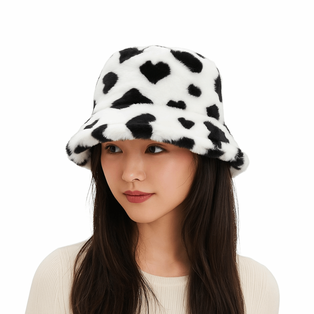 หมวกชาวประมงขนเฟอร์เทียมน่ารัก - Bucket Hat Embroidered บทวิจารณ์และราคา