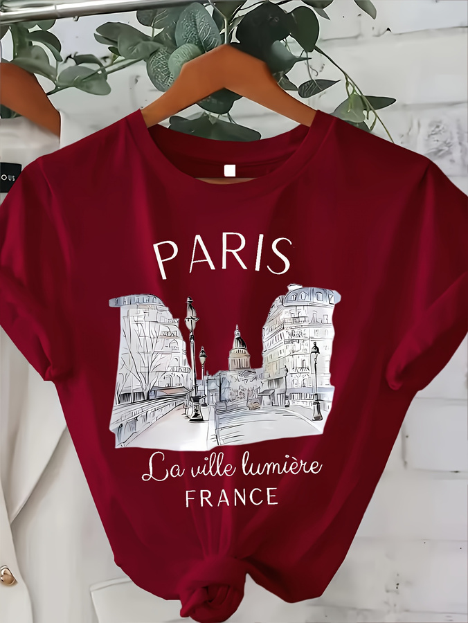 เสื้อยืด Y2k พิมพ์ลายปารีสสำหร - Street Fashion Paris 2025 บทวิจารณ์และราคา