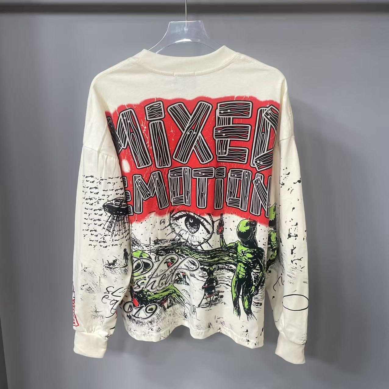 เสื้อยืดแขนยาวดีไซน์เนอร์คุณภา - Street Fashion Hip Hop บทวิจารณ์และราคา