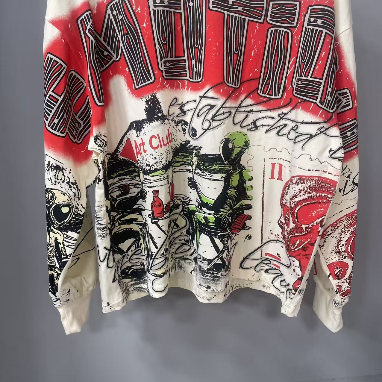 เสื้อยืดแขนยาวดีไซน์เนอร์คุณภา - Street Fashion Hip Hop บทวิจารณ์และราคา