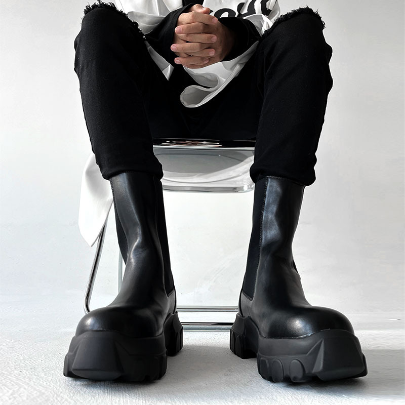 รองเท้าบูทเชลซีทรงสูงสำหรับผู้ - Street Fashion Hip Hop บทวิจารณ์และราคา