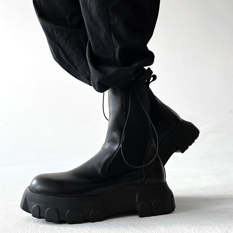 รองเท้าบูทเชลซีทรงสูงสำหรับผู้ - Street Fashion Hip Hop บทวิจารณ์และราคา