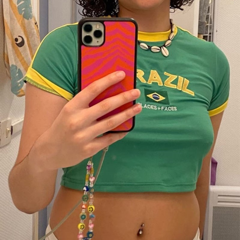 เสื้อครอปผู้หญิง2023ฤดูร้อนเสื - Street Fashion Brazil บทวิจารณ์และราคา