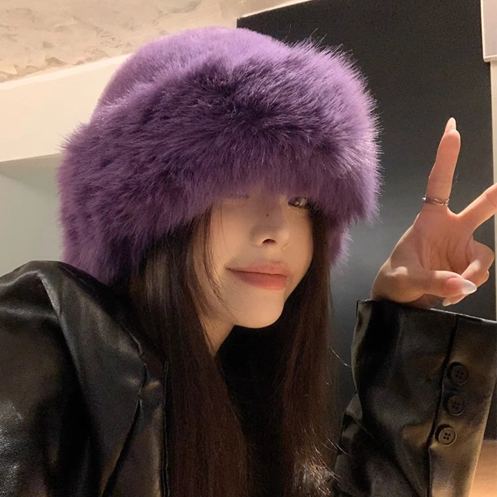 หมวกแฟชั่นขนฟู หมวกฤดูหนาว หมว - Bucket Hat Embroidered บทวิจารณ์และราคา