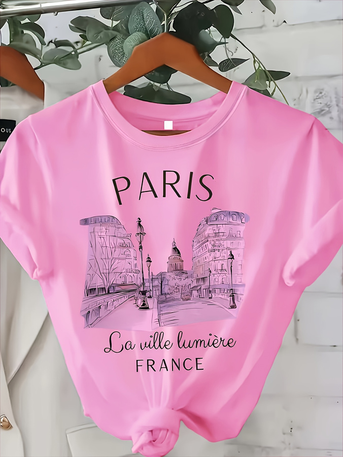 เสื้อยืดคอกลมลายพิมพ์ปารีสสำหร - Street Fashion Paris 2025 บทวิจารณ์และราคา