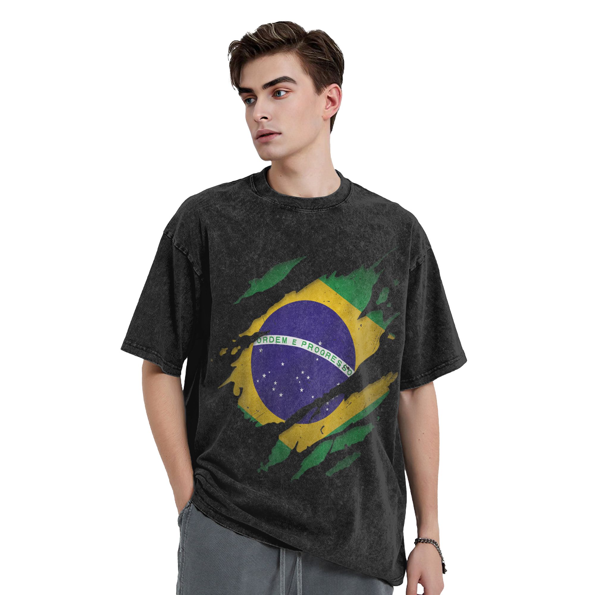 บราซิล ธงชาติบราซิล เสื้อยืดลา - Street Fashion Brazil บทวิจารณ์และราคา