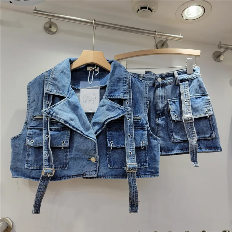 ชุดเดนิมแฟชั่นสำหรับผู้หญิง เส - Street Fashion Vest บทวิจารณ์และราคา