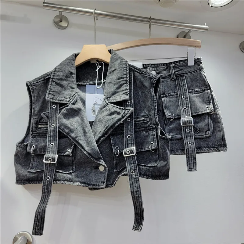 ชุดเดนิมแฟชั่นสำหรับผู้หญิง เส - Street Fashion Vest บทวิจารณ์และราคา