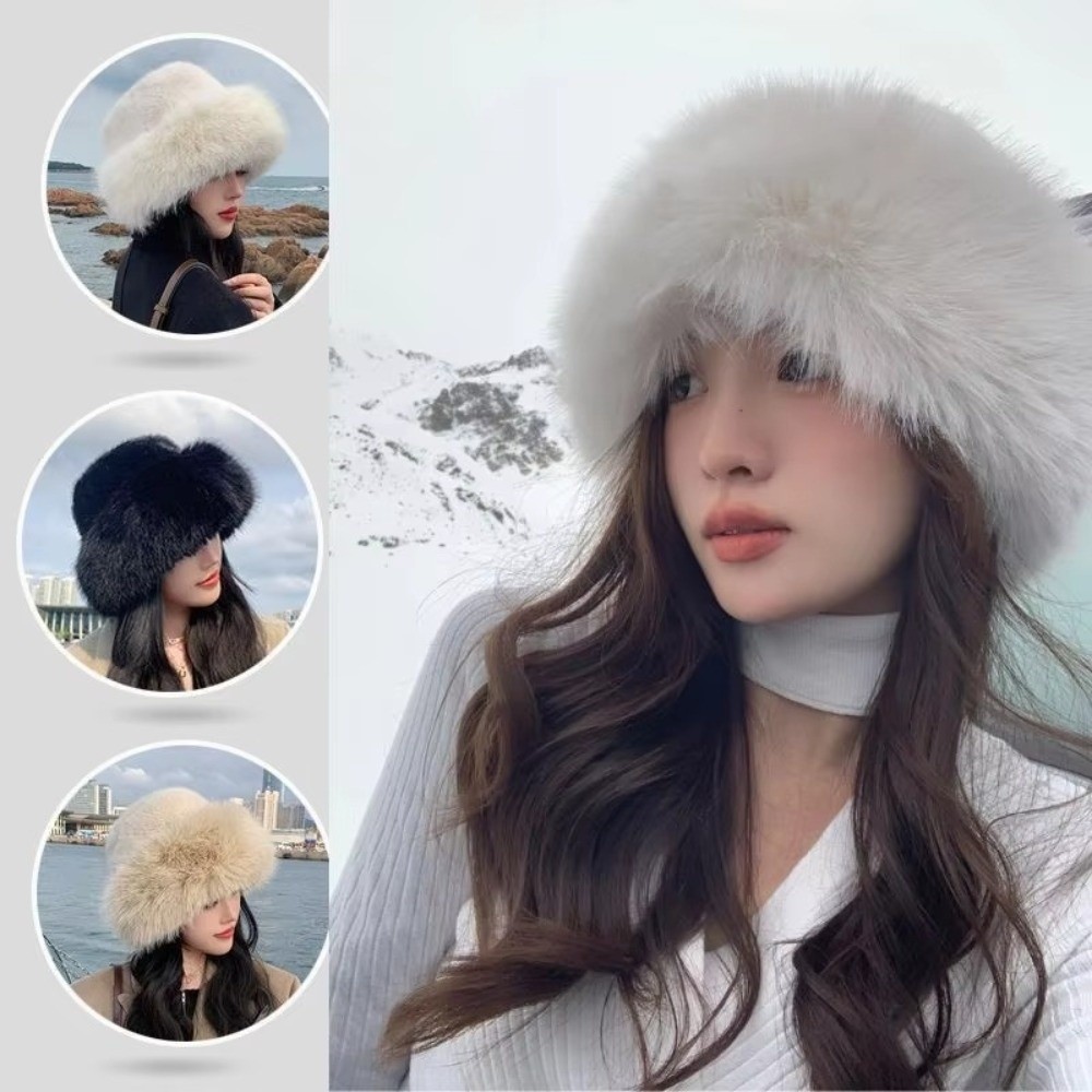 หมวกไหมพรมขนฟูสีพื้นสำหรับฤดูห - Bucket Hat Embroidered บทวิจารณ์และราคา