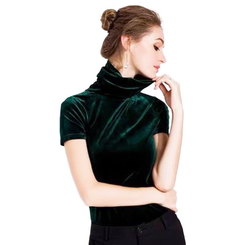 เสื้อเชิ้ตกำมะหยี่แขนสั้นคอเต่ - Street Fashion Hip Hop บทวิจารณ์และราคา