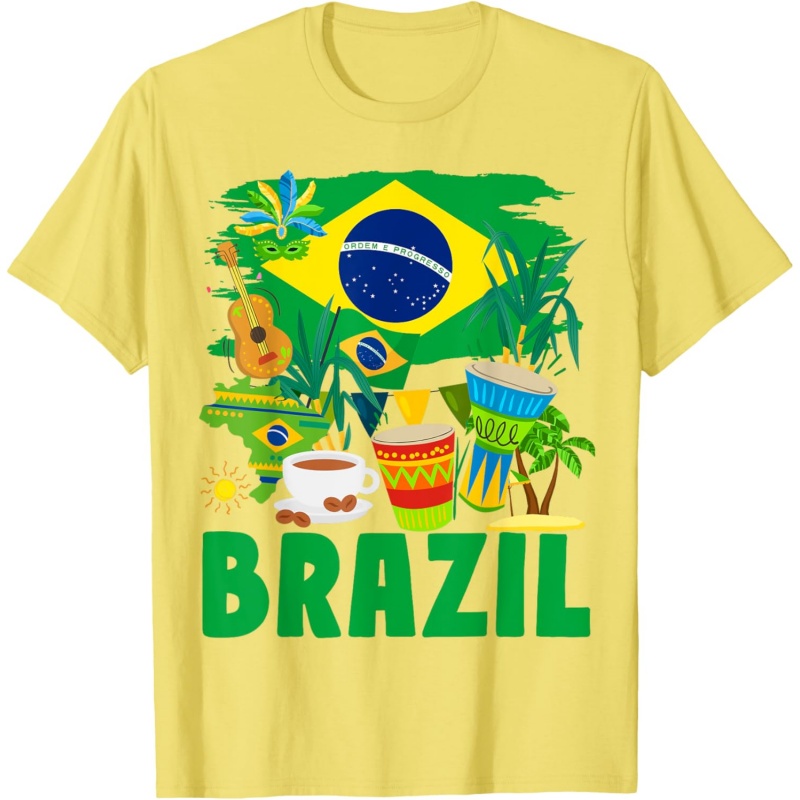 เสื้อยืดพิมพ์ลายดนตรีบราซิลแบบ - Street Fashion Brazil บทวิจารณ์และราคา