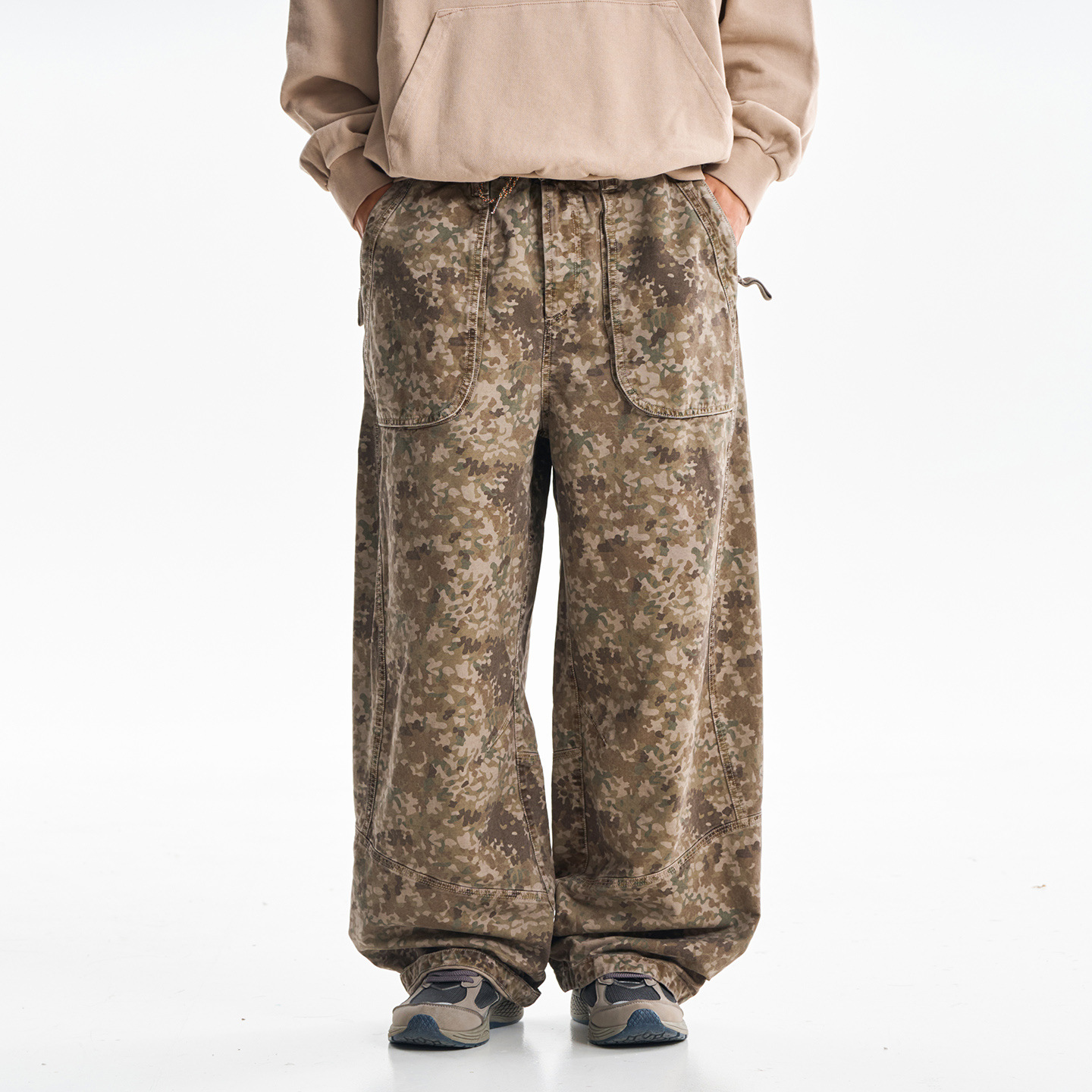 กางเกงคาร์โก้ผ้าฝ้ายพิมพ์ลายคุ - Street Fashion Hip Hop บทวิจารณ์และราคา